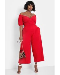 Rebdolls - Plus Size Peasant Top Wide Leg Jumpsuits W. Pockets - Lyst