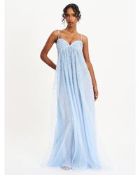 Miss Circle - Wallie Baby Rhinestone Embellished Mesh Backless Gown - Lyst