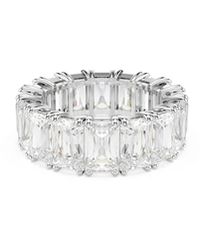 Swarovski - Matrix Vittore Rhodium Plated Baguette Cut Ring - Lyst