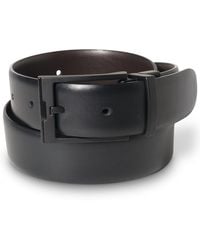 Perry Ellis - Matte Black Buckle Leather Belt - Lyst