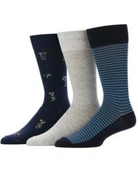Perry Ellis - Tropical Toucan Stripes Patterned Socks - Lyst