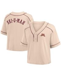 Fanatics - Minnesota Golden Gophers Oversized Dominant Force Cropped V-neck T-shirt - Lyst