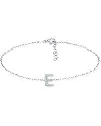 Giani Bernini - Cubic Zirconia Initial Ankle Bracelet In Sterling Silver, Created For Macys - Lyst