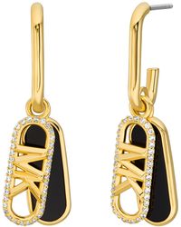 Michael Kors - 14k Gold Plated Tiger's Eye Empire Charm Drop Earrings - Lyst