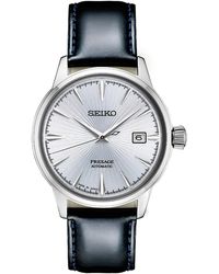 Seiko - Automatic Presage Black Leather Strap Watch 40.5mm - Lyst