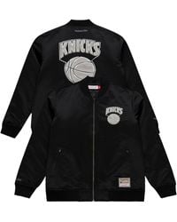 Mitchell & Ness - New York Knicks Chrome Satin Bomber Full-zip Jacket - Lyst