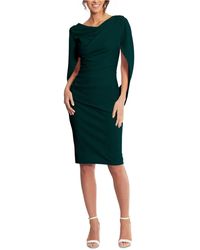 betsy & adam draped sheath dress