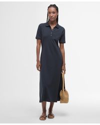 Barbour - Celeste Rib Collared Neck Midi Polo Dress - Lyst