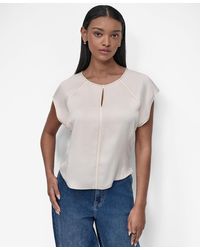 DKNY - Glazed Flutter-sleeve Dressing Top - Lyst