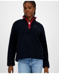 Tommy Hilfiger - Quarter-zip Faux-sherpa Jacket - Lyst