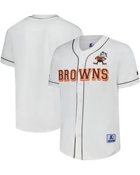 Starter - Cleveland Browns Relay Vintage Full-button Baseball Jersey - Lyst
