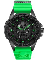 Philipp Plein - The Skull Green Silicone Strap Watch 44mm - Lyst