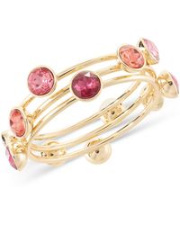 INC International Concepts - Gold-tone 3-pc. Set Multicolor Crystal & Stone Bangle Bracelets - Lyst
