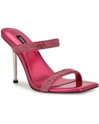 Nine West - Yogirl Square Toe Slip-on Dress Sandals - Lyst