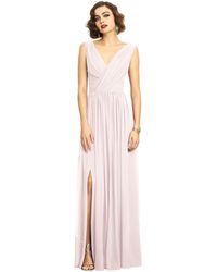 lux off the shoulder chiffon gown dessy collection