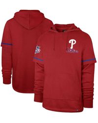 47brand - Philadelphia Phillies Shortstop Hoodie - Snap Neck (FOR Men) - Cream (XL )