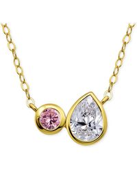 Giani Bernini - Black & White Cubic Zirconia Round & Pear Two Stone Pendant Necklace - Lyst