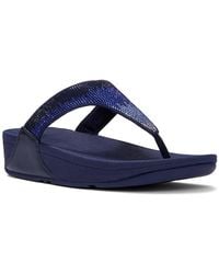 Crystal Toe Fitflop Lulu Ombre Crystal Toe Post Wedge Sandals in Black | Lyst