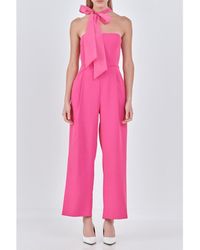 Endless Rose - Front Tie Strapless Jumpsuit - Lyst