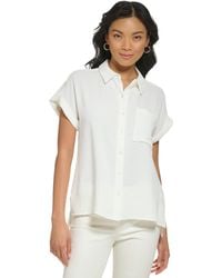Calvin Klein - Short Sleeve Button Down Shirt - Lyst