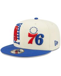 KTZ - Cream And Royal Philadelphia 76ers 2022 Nba Draft 9fifty Snapback Adjustable Hat - Lyst