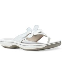 Clarks - Brinkley Flora Faux Leather Snake Print Thong Sandals - Lyst