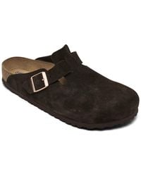 Birkenstock - Boston Soft Footbed Suede Leather Clogs From Finish Line - Lyst