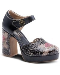 L'ARTISTE - Debbihary Hand-painted Leather Mary Jane Pumps - Lyst