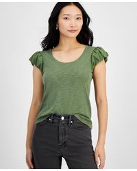 On 34th - Bubble-sleeve Scoop-neck T-shirt - Lyst