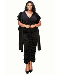 L I V D - Plus Size Nadia Ruched V Neck Dress - Lyst