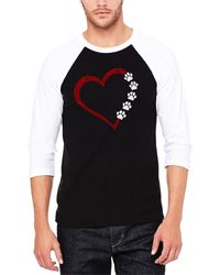 LA Pop Art - Meow Heart Raglan Baseball Word Art T-shirt - Lyst