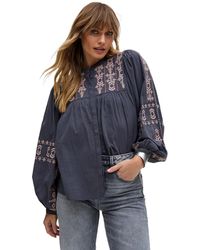 Raffya - Demi Embroidered Ballon Sleeve Shirt - Lyst