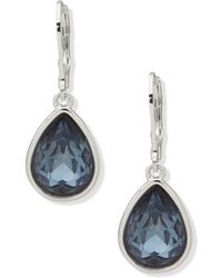 Nine West - Glass Stone Silver-tone Drop Earrings - Lyst