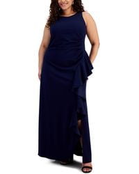 Alex Evenings - Plus Size Side-ruffle Sleeveless Gown - Lyst