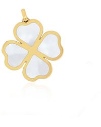 The Lovery - Mother Of Pearl Lucky Clover Charm 14k Gold 18 Millimeters - Lyst