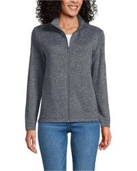 Lands' End - Sweater Fleece Zip Front Jacket - Lyst