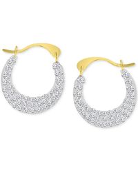 Macy's - Crystal Pave Small Round Hoop Earrings - Lyst