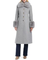Vince Camuto - Single-breasted Fit And Flared Drap Wool Coat - Lyst