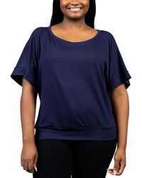24seven Comfort Apparel - Plus Size Short Sleeve Loose Fitting Dolman Top - Lyst