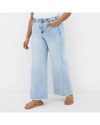 City Chic - Harley Fit Aliya Wide Leg Jean - Lyst