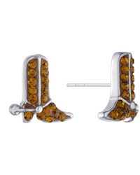 Giani Bernini Crystal (0.24 Ct.t.w) Pave Cowboy Boots Stud Earrings In Sterling Silver - Metallic