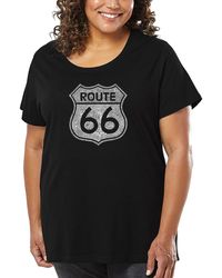 LA Pop Art - Plus Size Cities Along The Legendary Route 66 Word Art T-shirt - Lyst