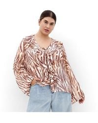 City Chic - Plus Size Vivid Ruffle Snake Print Top - Lyst