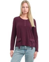 Wilt - U Neck Button Placket Tee - Lyst