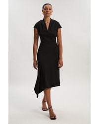 Karen Millen - Asymmetric Front Tailored Midi Dress - Lyst