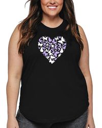 LA Pop Art - Plus Size Butterfly Heart Word Art Tank Top - Lyst