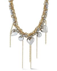 Rachel Zoe - Gold And Rhodium Plated Bold Heart Statement Necklace - Lyst