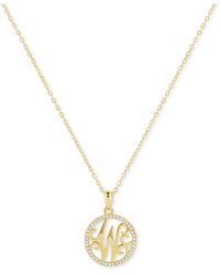 Giani Bernini - Cubic Zirconia Pave Monogram W Pendant 18" Necklace - Lyst