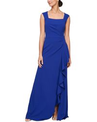 Alex Evenings - Ruffled Square-neck Sleeveless Gown - Lyst