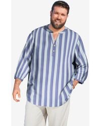 Kingsize - Big & Tall Gauze Mandarin Collar Shirt - Lyst